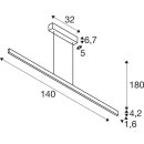 SLV 1006189 One Linear 140 Phase up/down Pendelleuchte Weiß 35W 2700/3000K 140cm
