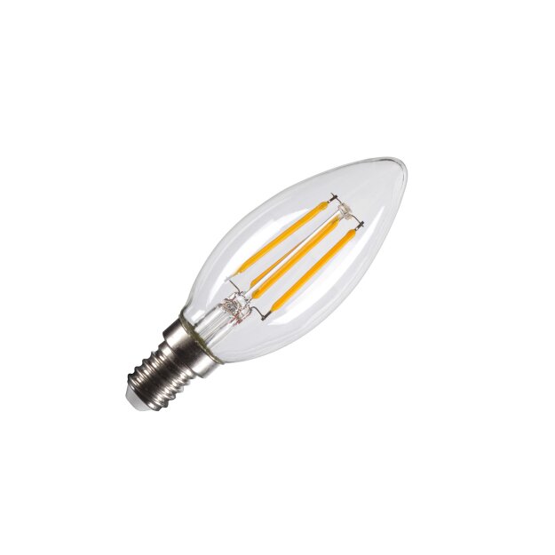 SLV 1005284 C35 E14 LED Leuchtmittel Transparent 4,2W 2700K CRI90 320° 9,8cm