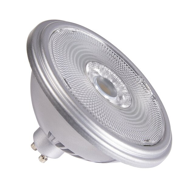 SLV 1005279 QPAR111 GU10 LED Leuchtmittel Silber 12,5W 3000K CRI90 30° 7cm