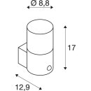 SLV 1006179 Grafit E27 Round Sensor Wandaufbauleuchte Anthrazit 8,8cm