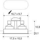 SLV 1006122 Horn Double QPAR51 Deckeneinbauleuchte Weiß 25W 17,5cm