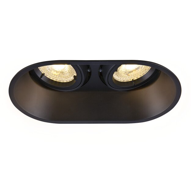 SLV 1006121 Horn Double QPAR51 Deckeneinbauleuchte Schwarz 25W 17,5cm
