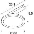 SLV 1004935 Panel Track Round 200mm 1 Phasen Spot Schwarz 18W 3000K 23,1cm