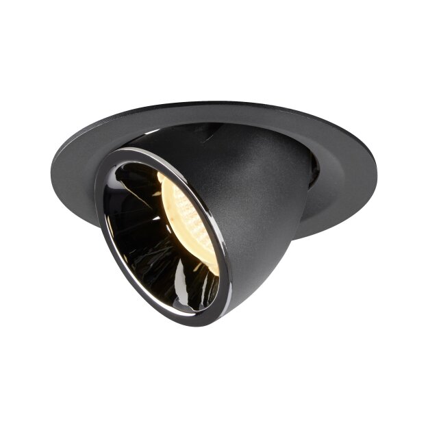 SLV 1005941 Numinos Gimble M Deckeneinbauleuchte Schwarz/Chrom 3000K 20° 9,5cm