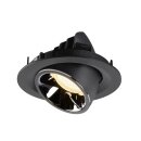 SLV 1005941 Numinos Gimble M Deckeneinbauleuchte Schwarz/Chrom 3000K 20° 9,5cm