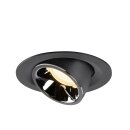SLV 1005941 Numinos Gimble M Deckeneinbauleuchte Schwarz/Chrom 3000K 20° 9,5cm