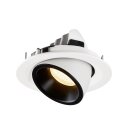 SLV 1005948 Numinos Gimble M Deckeneinbauleuchte Weiß/Schwarz 3000K 20° 9,5cm