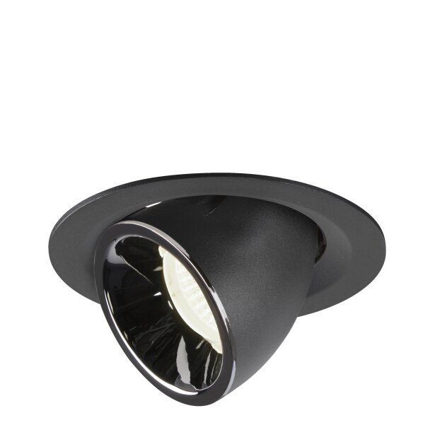 SLV 1005959 Numinos Gimble M Deckeneinbauleuchte Schwarz/Chrom 4000K 20° 9,5cm