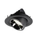 SLV 1005965 Numinos Gimble M Deckeneinbauleuchte Schwarz/Chrom 4000K 55° 9,5cm