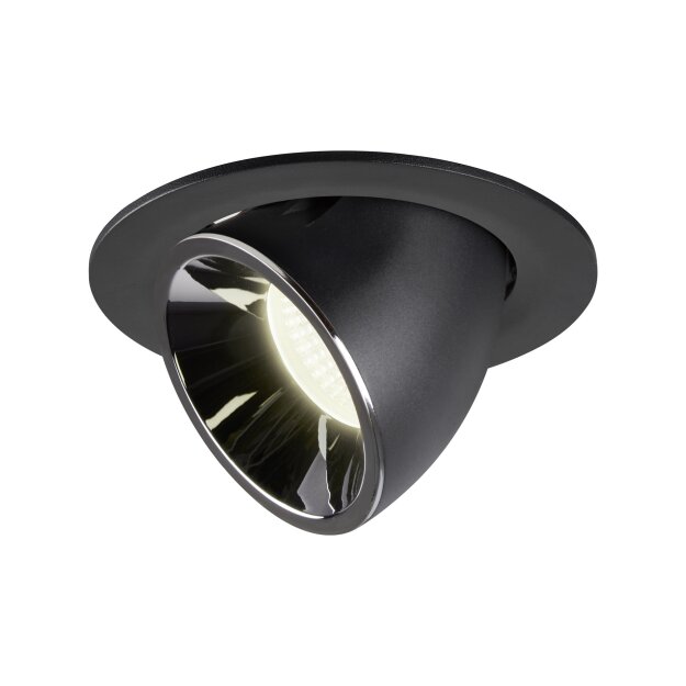 SLV 1006019 Numinos Gimble L Deckeneinbauleuchte Schwarz/Chrom 4000K 55° 11,5cm