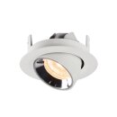 SLV 1005824 Numinos Gimble XS Deckeneinbauleuchte Weiß/Chrom 2700K 20° 5,7cm