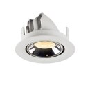 SLV 1005845 Numinos Gimble XS Deckeneinbauleuchte Weiß/Chrom 3000K 40° 5,7cm