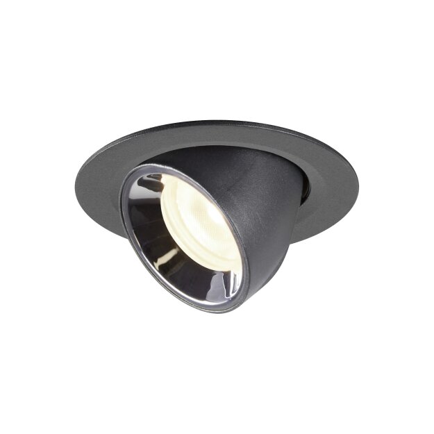 SLV 1005854 Numinos Gimble XS Deckeneinbauleuchte Schwarz/Chrom 4000K 40° 5,7cm
