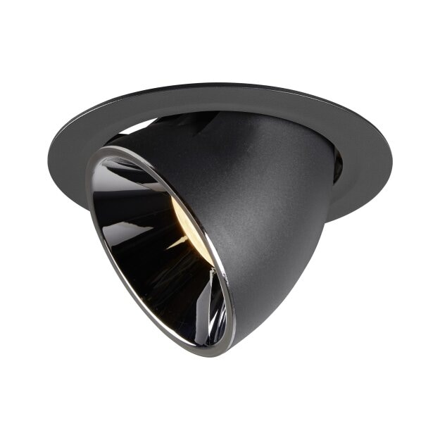 SLV 1006055 Numinos Gimble XL Deckeneinbauleuchte Schwarz/Chrom 3000K 55° 13,5cm