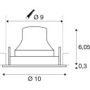 SLV 1005344 Numinos Move S Deckeneinbauleuchte Schwarz/Weiß 3000K 55° 6,35cm