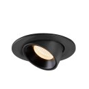 SLV 1005870 Numinos Gimble S Deckeneinbauleuchte Schwarz 2700K 40° 7cm