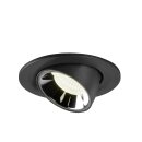SLV 1005908 Numinos Gimble S Deckeneinbauleuchte Schwarz/Chrom 4000K 40° 7cm