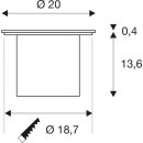 SLV 1006104 Rocci 200 Einbauleuchte rund Bodeneinbauleuchte Schwarz 16W 3000K 120° 14cm