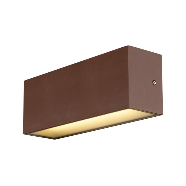 SLV 1005157 Sitra L Wandleuchte up/down LED Outdoor Wandaufbauleuchte Rost farbend CCT Switch 3000/4000K 30cm
