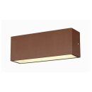 SLV 1005157 Sitra L Wandleuchte up/down LED Outdoor Wandaufbauleuchte Rost farbend CCT Switch 3000/4000K 30cm