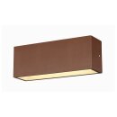 SLV 1005157 Sitra L Wandleuchte up/down LED Outdoor Wandaufbauleuchte Rost farbend CCT Switch 3000/4000K 30cm