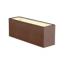SLV 1005157 Sitra L Wandleuchte up/down LED Outdoor Wandaufbauleuchte Rost farbend CCT Switch 3000/4000K 30cm