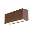 SLV 1005157 Sitra L Wandleuchte up/down LED Outdoor Wandaufbauleuchte Rost farbend CCT Switch 3000/4000K 30cm