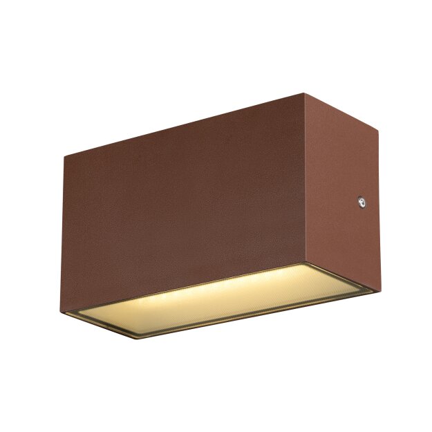 SLV 1005154 Sitra M Wandleuchte up/down LED Outdoor Wandaufbauleuchte Rost farbend CCT Switch 3000/4000K 20cm
