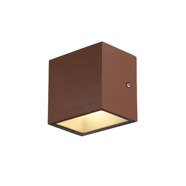 SLV 1005150 Sitra S Wandleuchte Single LED Outdoor Wandaufbauleuchte Rost farbend CCT Switch 3000/4000K 11,8cm