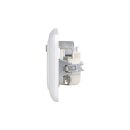Busch-Jaeger Steckdosen & SAT Set: Antennensteckdose EDA 302 F + 2512-214  2-fach Rahmen + 1743-03-214 Abdeckung + 20 EUC-214 Steckdose Alpinweiß Reflex SI