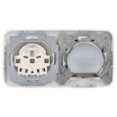 Busch-Jaeger Steckdosen & SAT Set: Antennensteckdose EDA 302 F + 2512-214  2-fach Rahmen + 1743-03-214 Abdeckung + 20 EUC-214 Steckdose Alpinweiß Reflex SI