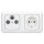 Busch-Jaeger Steckdosen & SAT Set: Antennensteckdose EDA 302 F + 2512-214  2-fach Rahmen + 1743-03-214 Abdeckung + 20 EUC-214 Steckdose Alpinweiß Reflex SI