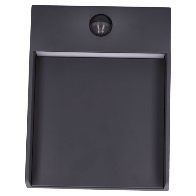 B-WARE SLV 1002954 Flatt Sensor Outdoor LED Wandaufbauleuchte 3000K IP65 Anthrazit 18x23x8 cm