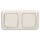 Busch-Jaeger Busch-Duro 2000 SI Set: 2x 20 EUK-212 Steckdose Klappdeckel + 1x 2512-212 2-fach Rahmen Cremeweiß