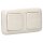 Busch-Jaeger Busch-Duro 2000 SI Set: 2x 20 EUK-212 Steckdose Klappdeckel + 1x 2512-212 2-fach Rahmen Cremeweiß