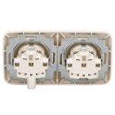 Busch-Jaeger Steckdosen Set: 2x 20 EUCKS-212  Steckdose BSl + 2512-212  2-fach Rahmen Weiß Duro 2000  SI