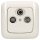 Busch-Jaeger Busch-Duro 2000 SI Set: Antennensteckdose EDA 302 F + 1743-03-212 Abdeckung + 2511-212 1-fach Rahmen Cremeweiß