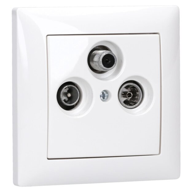 Busch-Jaeger Busch-balance SI Set: 1x Antennensteckdose EDA 302 F + 1743-03-914 Abdeckung + 1721-914 1-fach Rahmen Alpinweiß