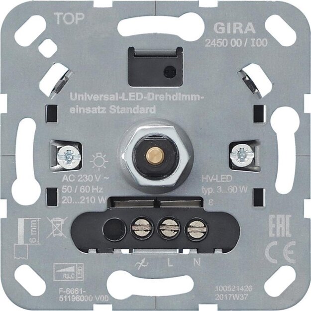 B-WARE Gira 245000 S3000 Uni-LED-Drehdimmeinsatz Standard Einsatz