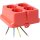Kaiser AT2238 Steckbar Frontteil AK2, 4x Schuko, rot, in:4pol H07V-U 125x100x50 mm