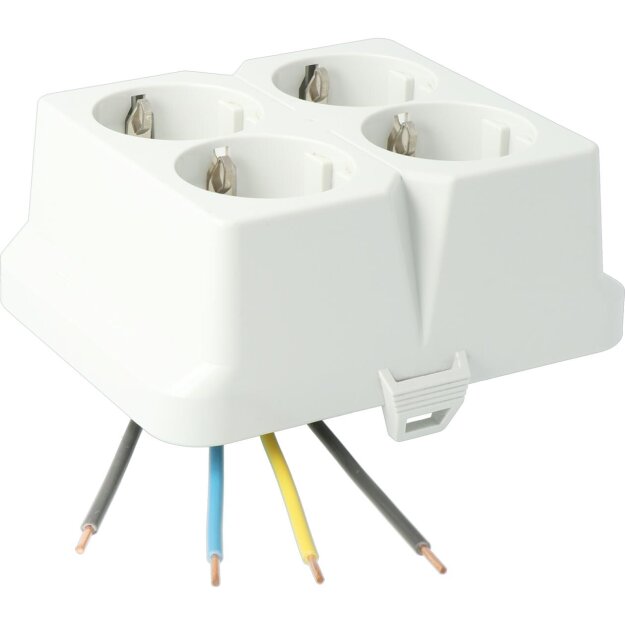 Kaiser AT2274 Steckbar Frontteil AK2, 4x Schuko, grau, in:4pol H07V-U 125x100x50 mm