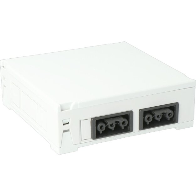 Kaiser AT2531 Steckbar Gehäuse PD, Wieland GST18, in:2x3pol H07V-U, out:je 2x 3pol sw/sw 120x120x40 mm, lichtgrau