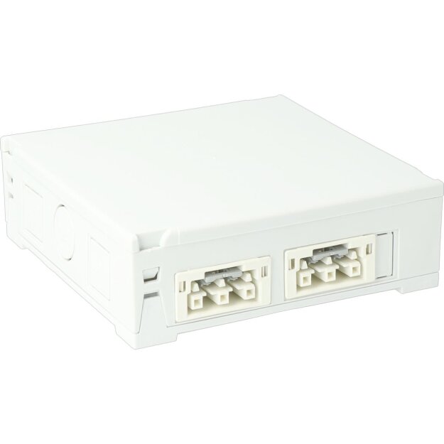 Kaiser AT3216 Steckbar Gehäuse PD, WAGO WINSTA, in:2x3pol H07V-U, out:je 2x 3pol sw/ws 120x120x40 mm, lichtgrau