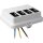 Kaiser AT7706 Steckbar Frontteil AK2, WAGO WINSTA MIDI in:3pol H07V-U, out:4x 3pol sw L1 125x100x42 mm, lichtgrau
