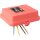 Kaiser AT7722 Steckbar Frontteil AK2, WAGO WINSTA MIDI in:4pol H07V-U, out:2x4pol sw L1+L2 125x100x42 mm, rot