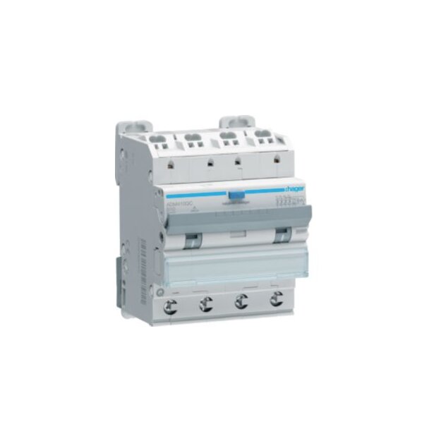 Hager ADM410QC Fehlerstrom-Leitungsschutzschalter 4-polig 6kA B-10A 30mA Typ A QuickConnect/QuickBusbar