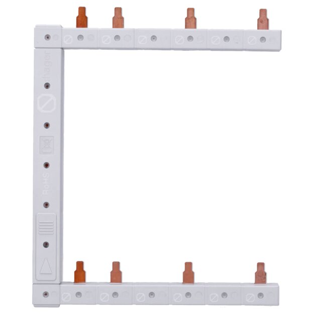 Hager KCF563R Phasenschiene senkrecht 63A rechts L1N-L2N-L3N zu L1N-L2N-L3N 125mm 2-reihig