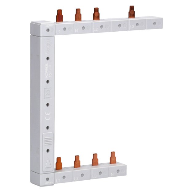 Hager KCF963L Phasenschiene senkrecht 63A links L1N-L2N-L3N zu L1L2L3N 125mm 2-reihig