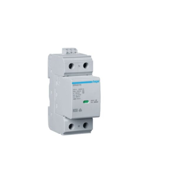 Hager SPA180N Kombiableiter T1+T2 1-polig N-PE Iimp 100kA Uc 1.5KV Fernmeldekontakt Vorsicherung