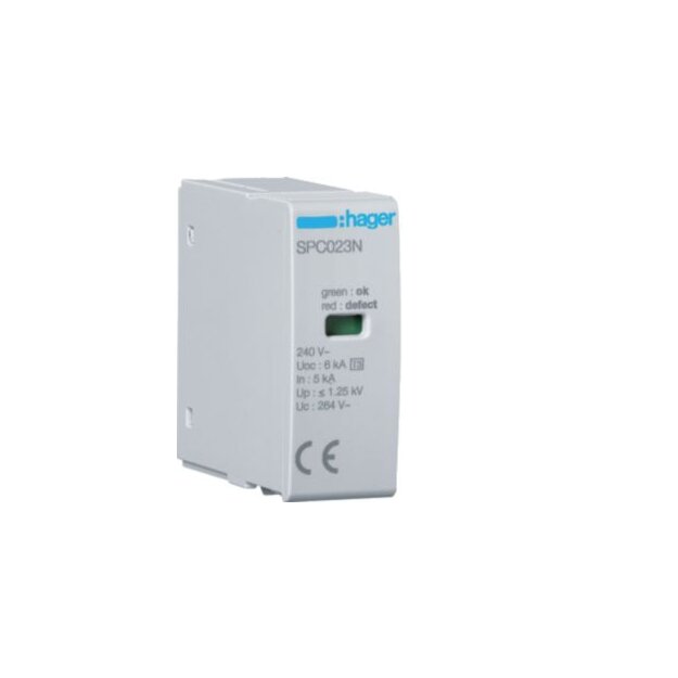 Hager SPC023N Steckmodul T3 1-polig Uc 264V In 5kA Uoc 6kV Up 1.25kV